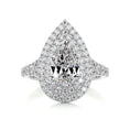 Load image into Gallery viewer, 1.0 ct Pear F- VS2 Diamond Double Halo Pave Moissanite Engagement Ring
