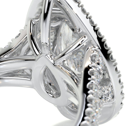 1.0 CT Pear Double Halo CVD F/VS2 Diamond Engagement Ring 3