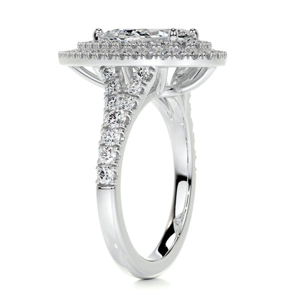 1.0 CT Pear Double Halo CVD F/VS2 Diamond Engagement Ring 5