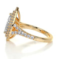 Load image into Gallery viewer, 1.0 ct Pear F- VS2 Diamond Double Halo Pave Moissanite Engagement Ring
