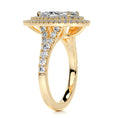 Load image into Gallery viewer, 1.0 ct Pear F- VS2 Diamond Double Halo Pave Moissanite Engagement Ring
