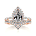 Load image into Gallery viewer, Ethereal 1.50 CT Pear-Shaped Lab Grown Diamond Halo Bridal Ring Set
