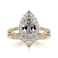 Load image into Gallery viewer, Ethereal 1.50 CT Pear-Shaped Lab Grown Diamond Halo Bridal Ring Set
