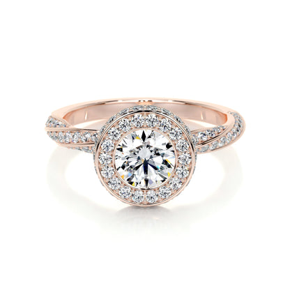 1.0 CT Round Halo CVD E/VS1 Diamond Engagement Ring 12