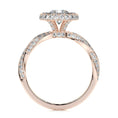 Load image into Gallery viewer, 1.0 CT Round Lab Grown Diamond Halo Twisted Pave Engagement Ring
