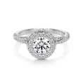 Load image into Gallery viewer, 1.0 CT Round Lab Grown Diamond Halo Twisted Pave Engagement Ring
