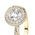 Load image into Gallery viewer, 1.0 CT Round Lab Grown Diamond Halo Twisted Pave Engagement Ring
