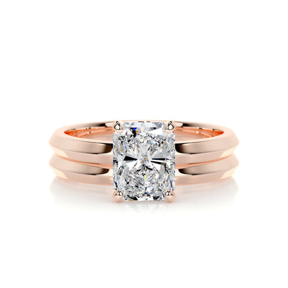 2.0 CT Radiant Cut Lab Grown Diamond Solitaire Bridal Set 13