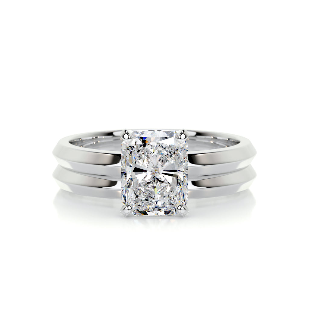 2.0 CT Radiant Cut Lab Grown Diamond Solitaire Bridal Set 1