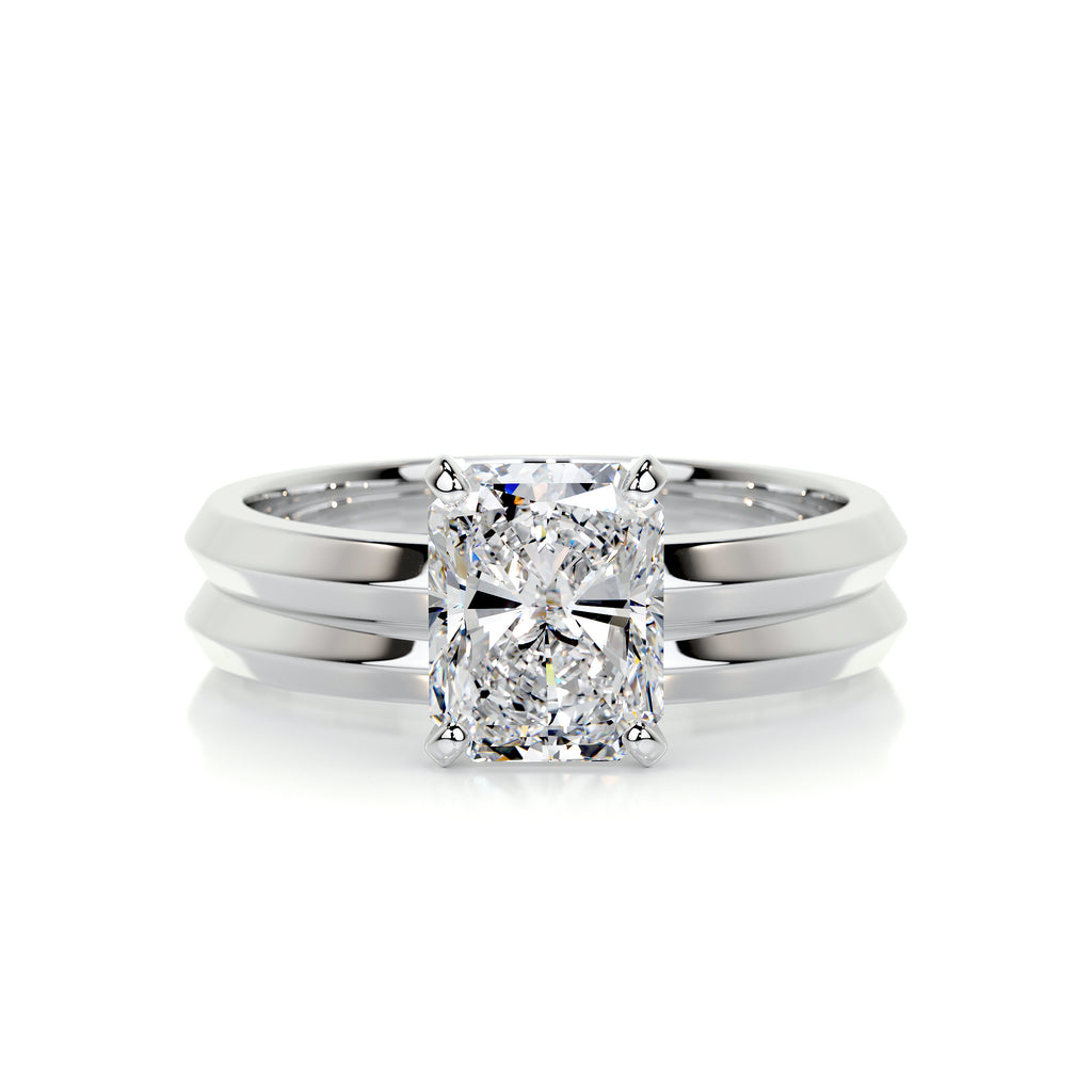 2.0 CT Radiant Cut Lab Grown Diamond Solitaire Bridal Set