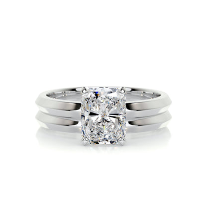 2.0 CT Radiant Cut Lab Grown Diamond Solitaire Bridal Set 1