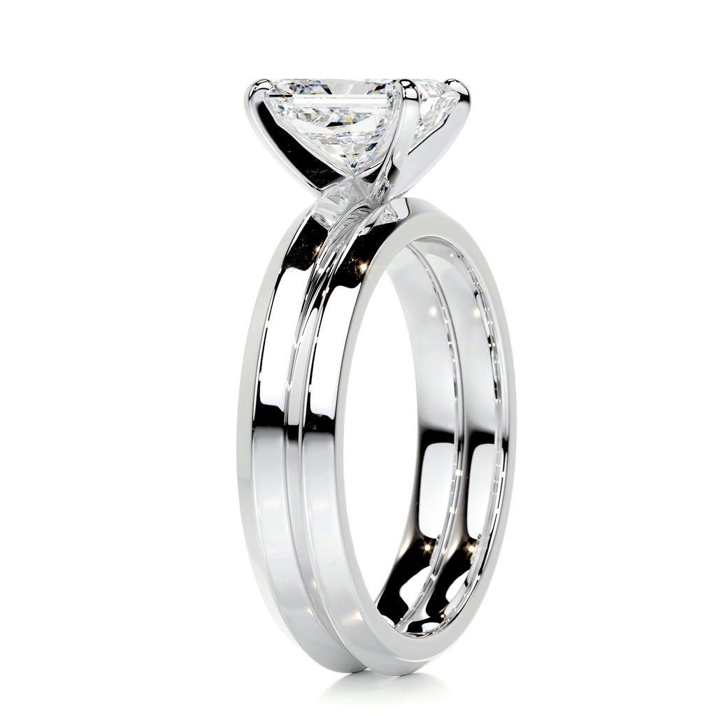 2.0 CT Radiant Cut Lab Grown Diamond Solitaire Bridal Set 12