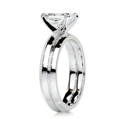 2.0 CT Radiant Cut Lab Grown Diamond Solitaire Bridal Set 12