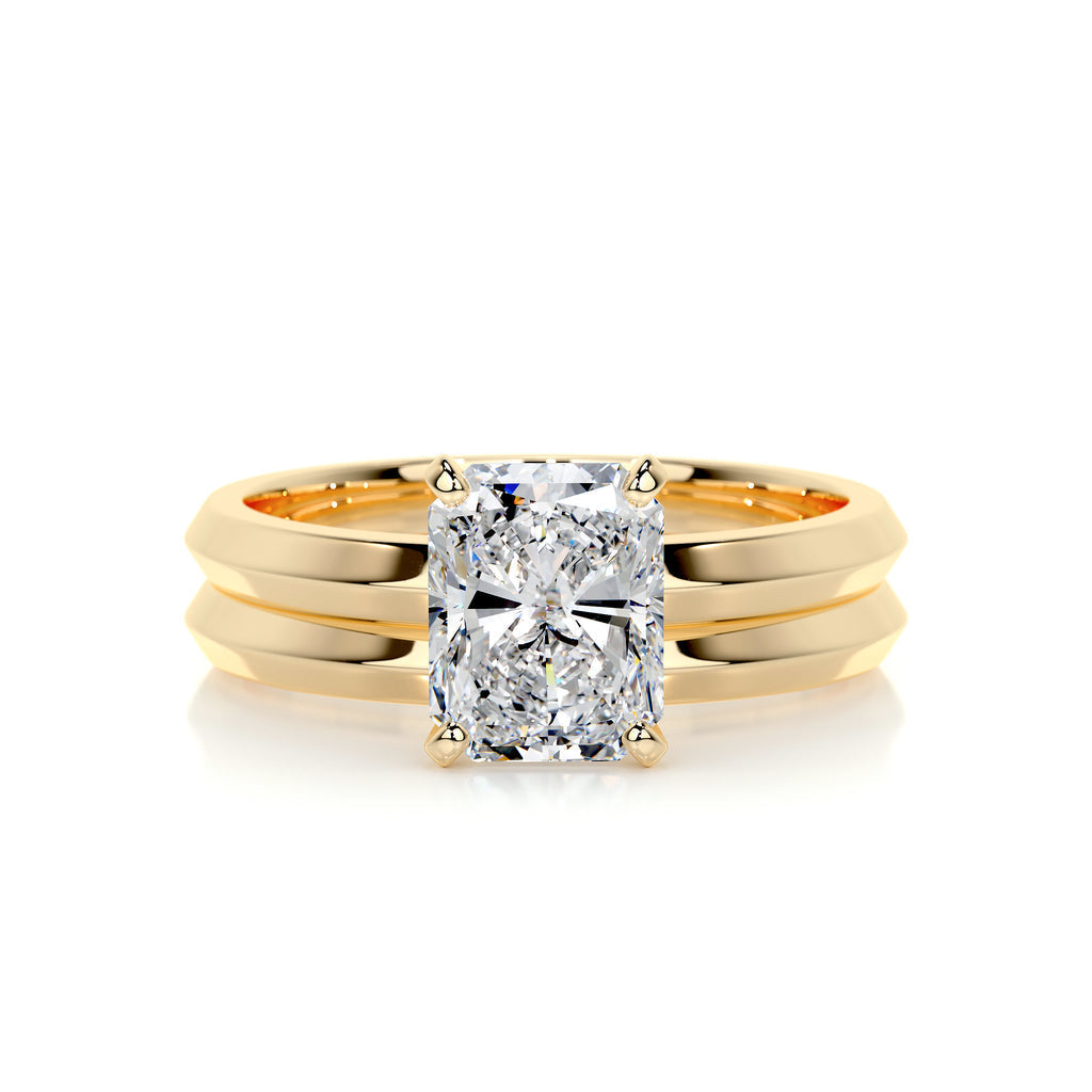 2.0 CT Radiant Cut Lab Grown Diamond Solitaire Bridal Set 7