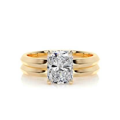 2.0 CT Radiant Cut Lab Grown Diamond Solitaire Bridal Set 7