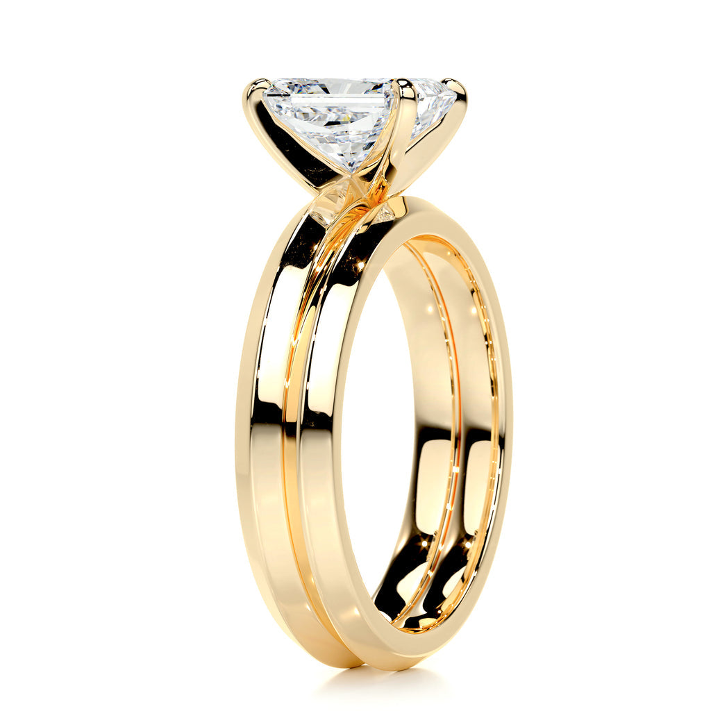 2.0 CT Radiant Cut Lab Grown Diamond Solitaire Bridal Set 11