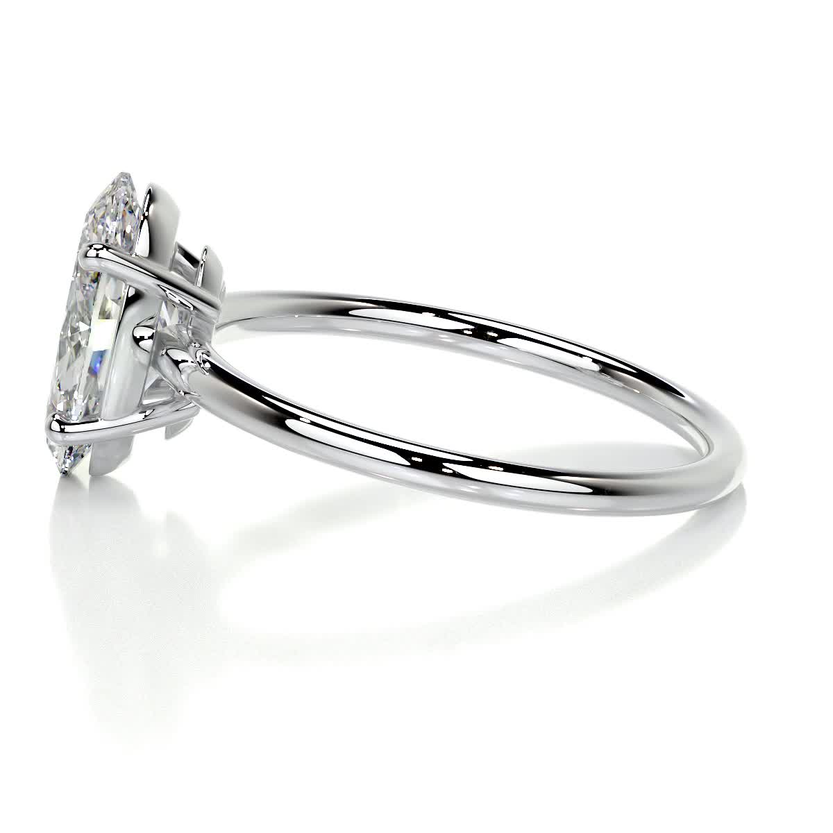 2.0 CT Oval Lab Grown Diamond Solitaire Engagement Ring 7