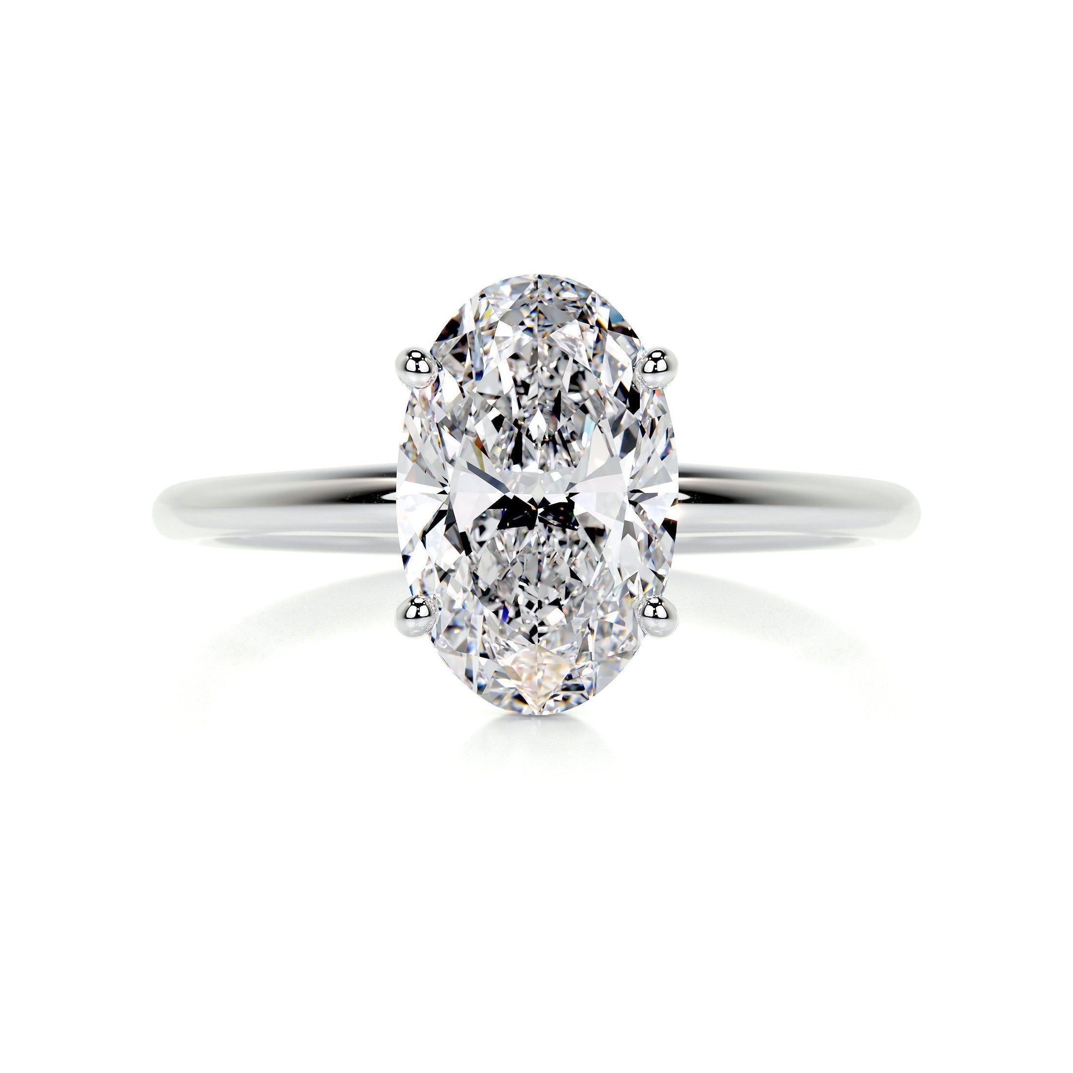 2.0 CT Oval Lab Grown Diamond Solitaire Engagement Ring 5