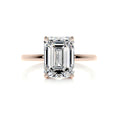 Load image into Gallery viewer, 3 ct Emerald E- VS2 Diamond Solitaire Moissanite Engagement Ring
