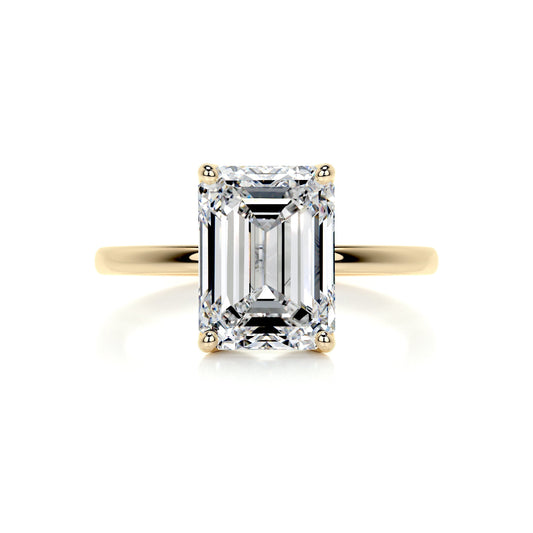 3 CT Emerald Solitaire CVD E/VS2 Diamond Engagement Ring 5
