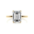 Load image into Gallery viewer, 3 ct Emerald E- VS2 Diamond Solitaire Moissanite Engagement Ring
