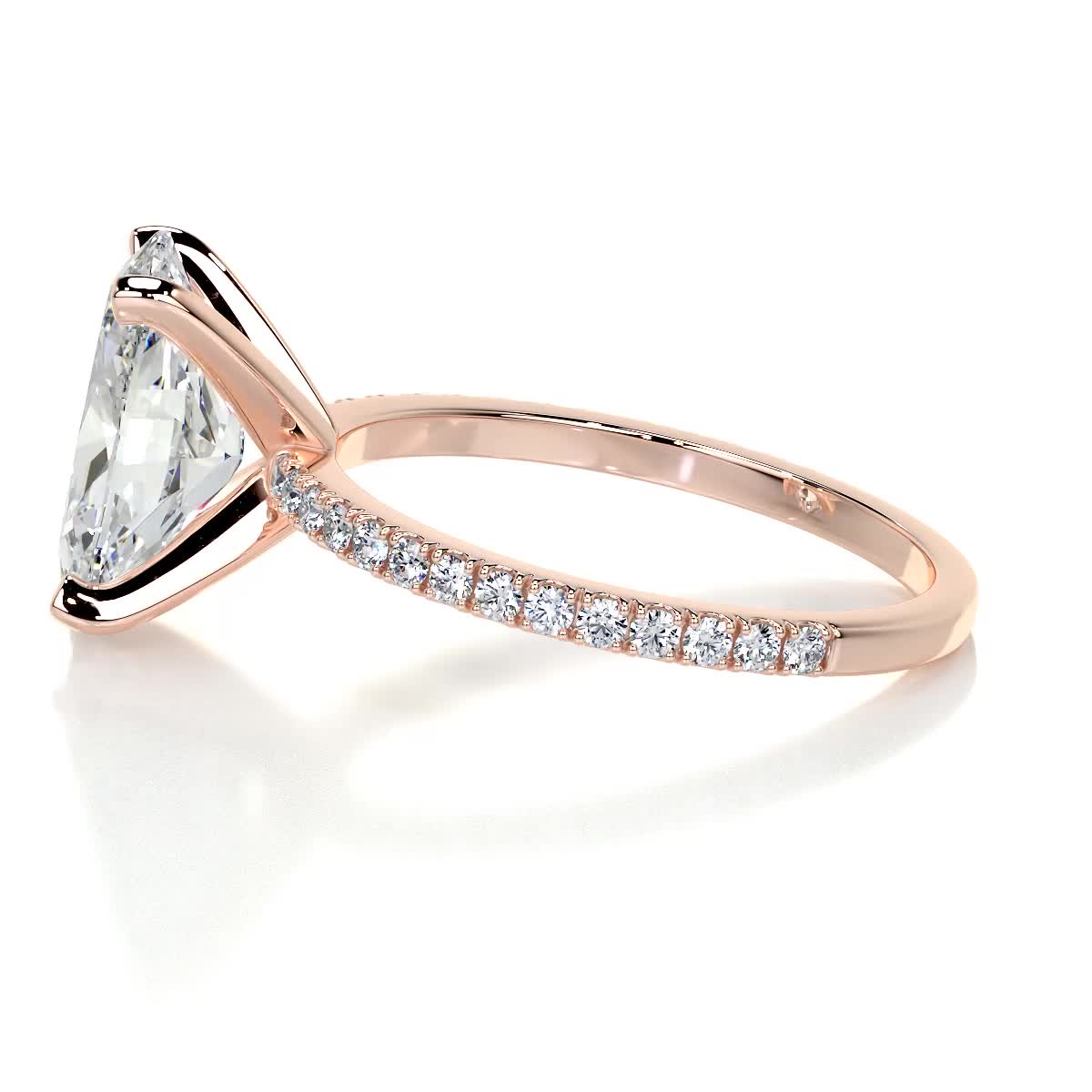 3.0 CT Oval Cut Lab Grown Diamond Pave Engagement Ring 13