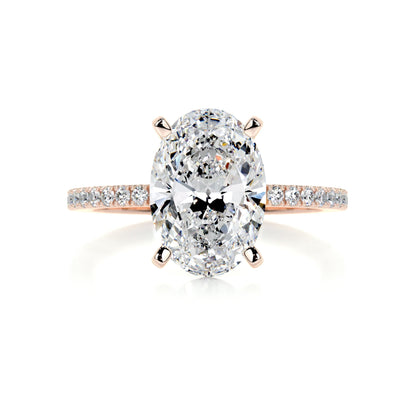 3.0 CT Oval Cut Lab Grown Diamond Pave Engagement Ring 11