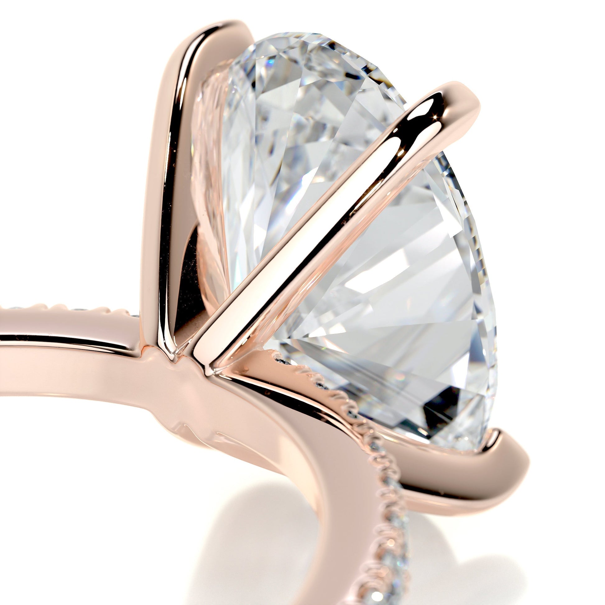 3.0 CT Oval Cut Lab Grown Diamond Pave Engagement Ring 12