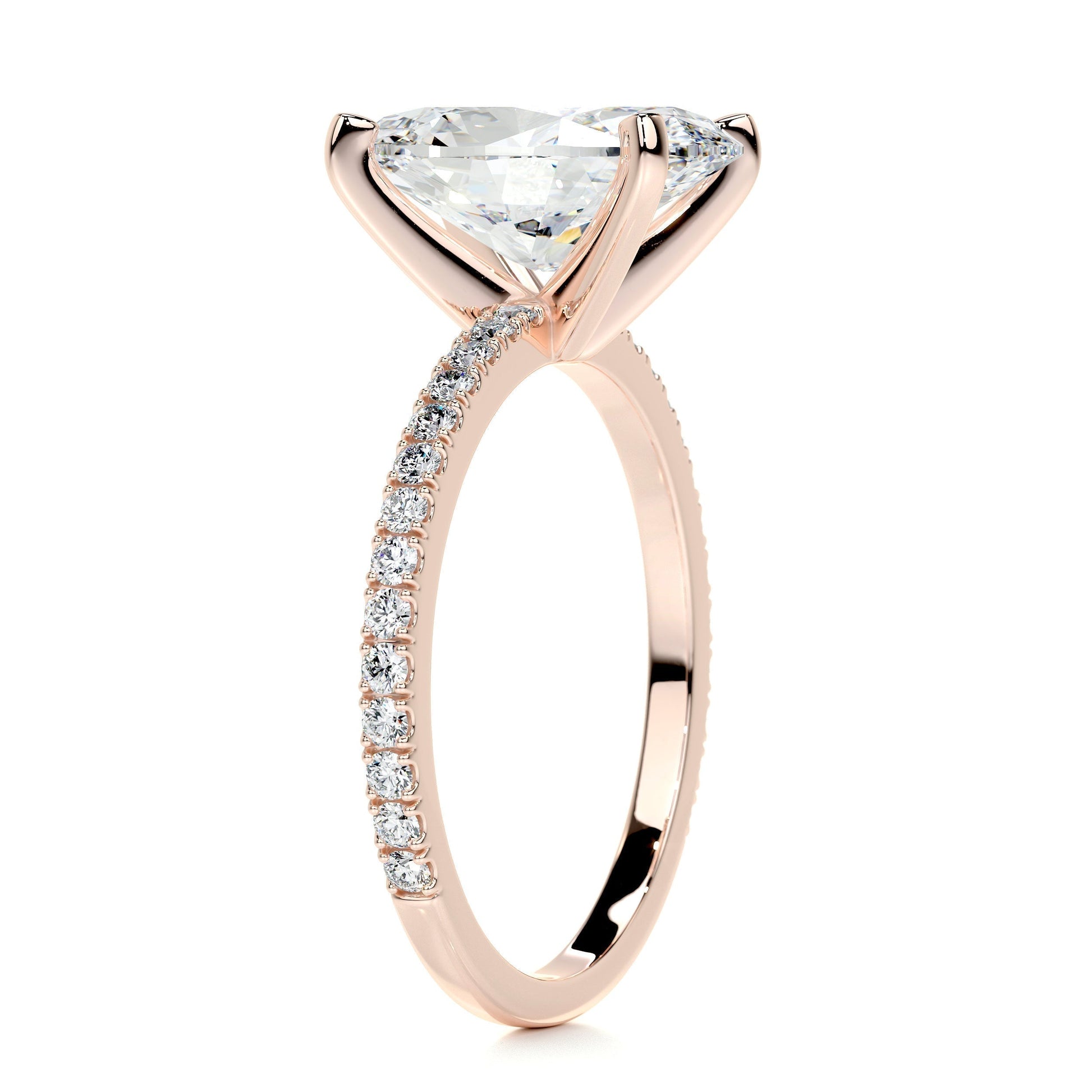 3.0 CT Oval Cut Lab Grown Diamond Pave Engagement Ring 14