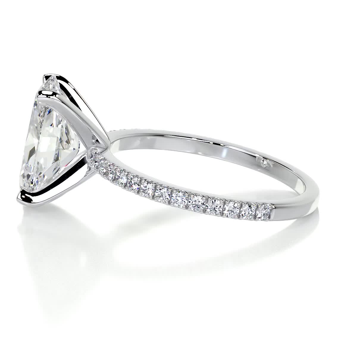 3.0 CT Oval Cut Lab Grown Diamond Pave Engagement Ring 3