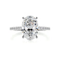 Load image into Gallery viewer, 3 ct Oval F- VS2 Diamond Halo Moissanite Engagement Ring
