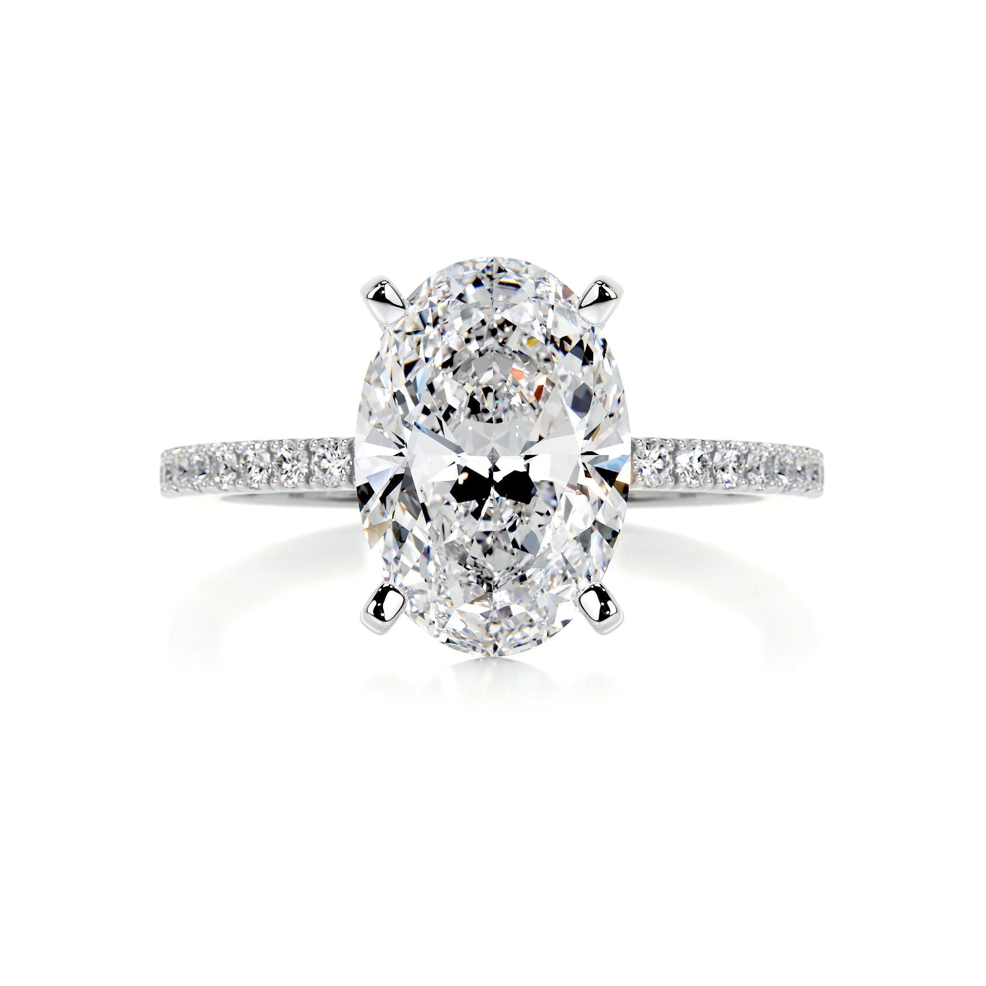 3.0 CT Oval Cut Lab Grown Diamond Pave Engagement Ring 1