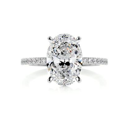 3.0 CT Oval Cut Lab Grown Diamond Pave Engagement Ring 1