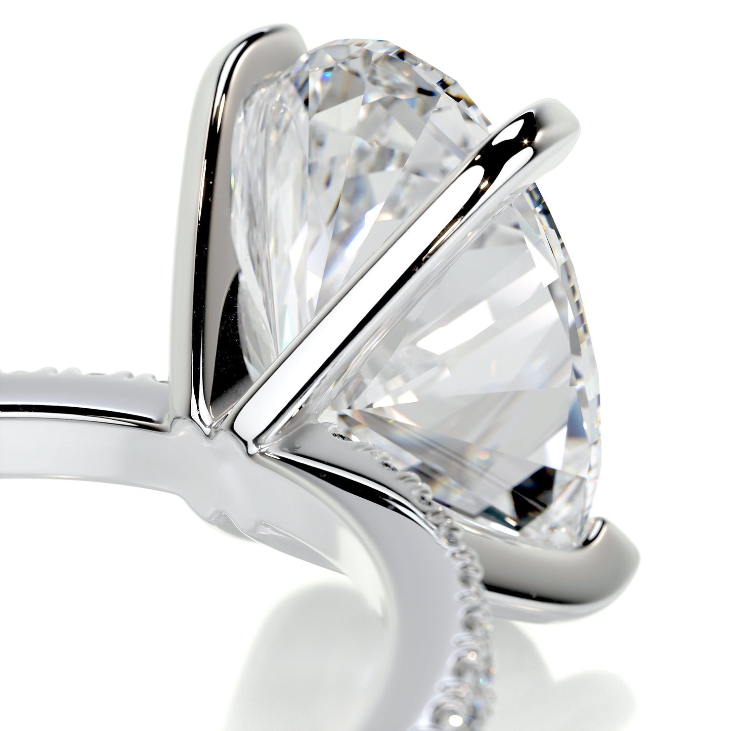 3.0 CT Oval Cut Lab Grown Diamond Pave Engagement Ring 2