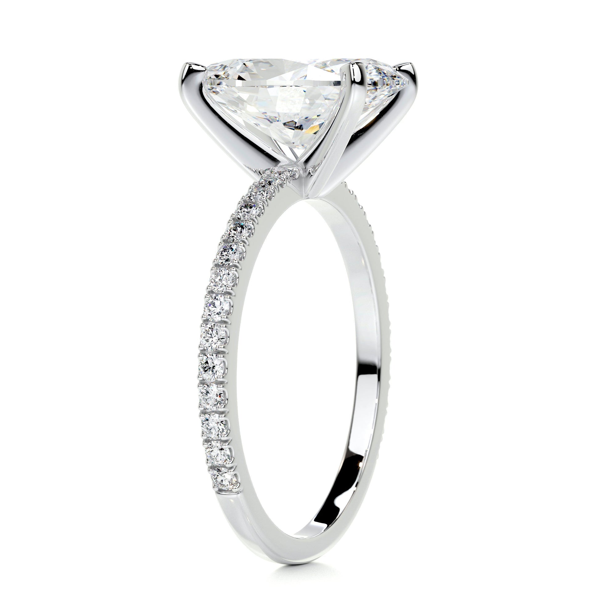 3.0 CT Oval Cut Lab Grown Diamond Pave Engagement Ring 4