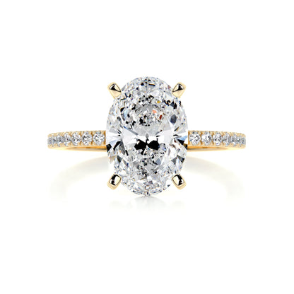 3.0 CT Oval Cut Lab Grown Diamond Pave Engagement Ring 6