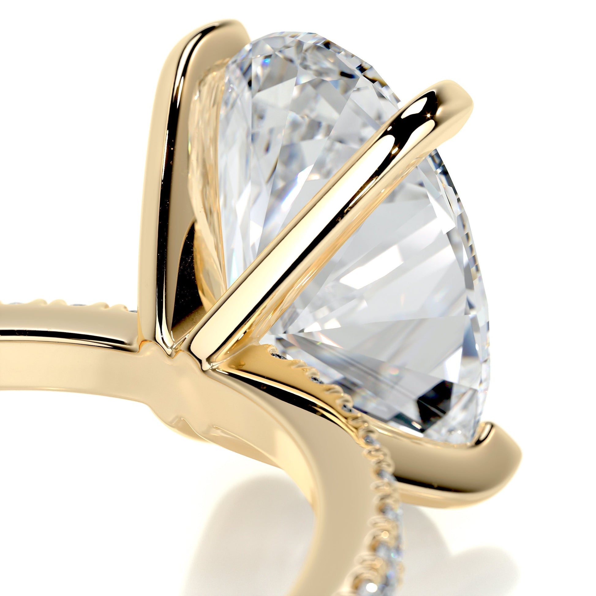 3.0 CT Oval Cut Lab Grown Diamond Pave Engagement Ring 7
