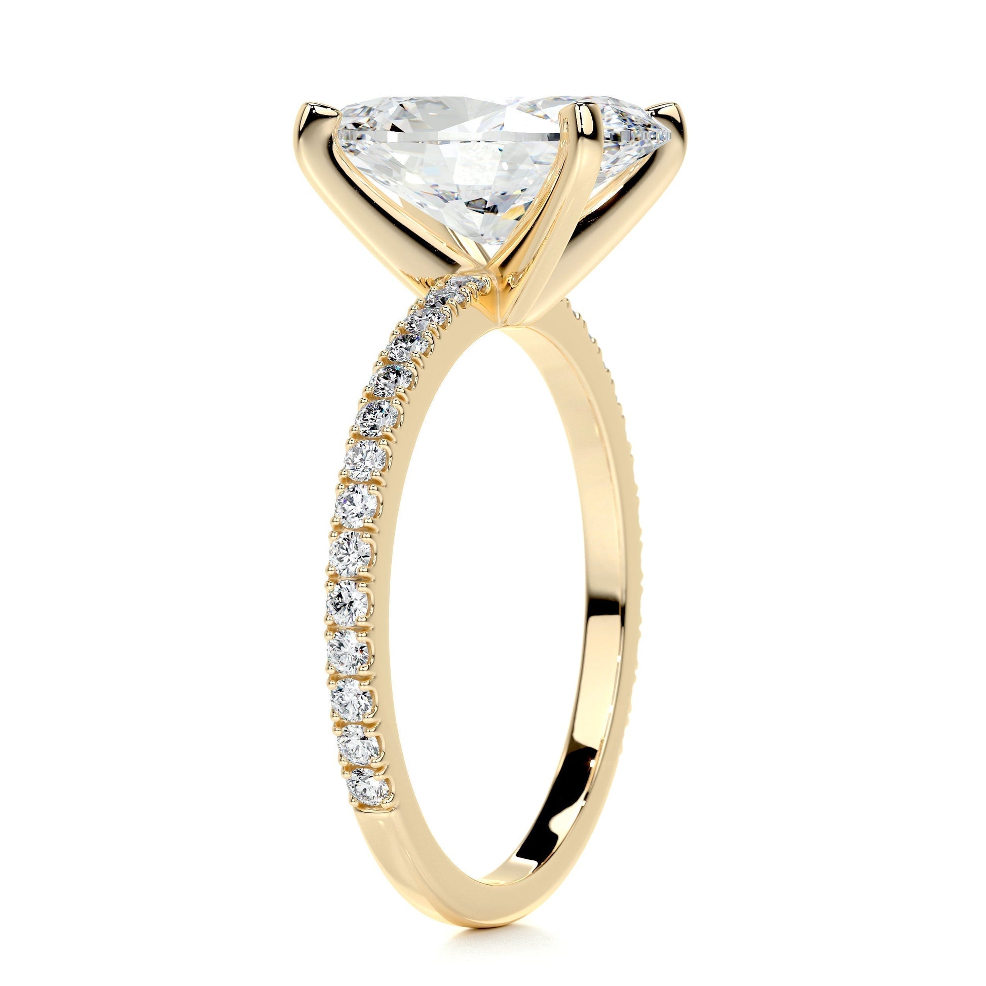 3.0 CT Oval Cut Lab Grown Diamond Pave Engagement Ring 9
