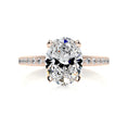 Load image into Gallery viewer, 2 ct Oval F- VS2 Diamond Halo Moissanite Engagement Ring
