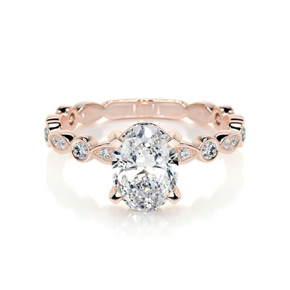 2.0 CT Oval Solitaire CVD F/SI1 Diamond Engagement Ring 13