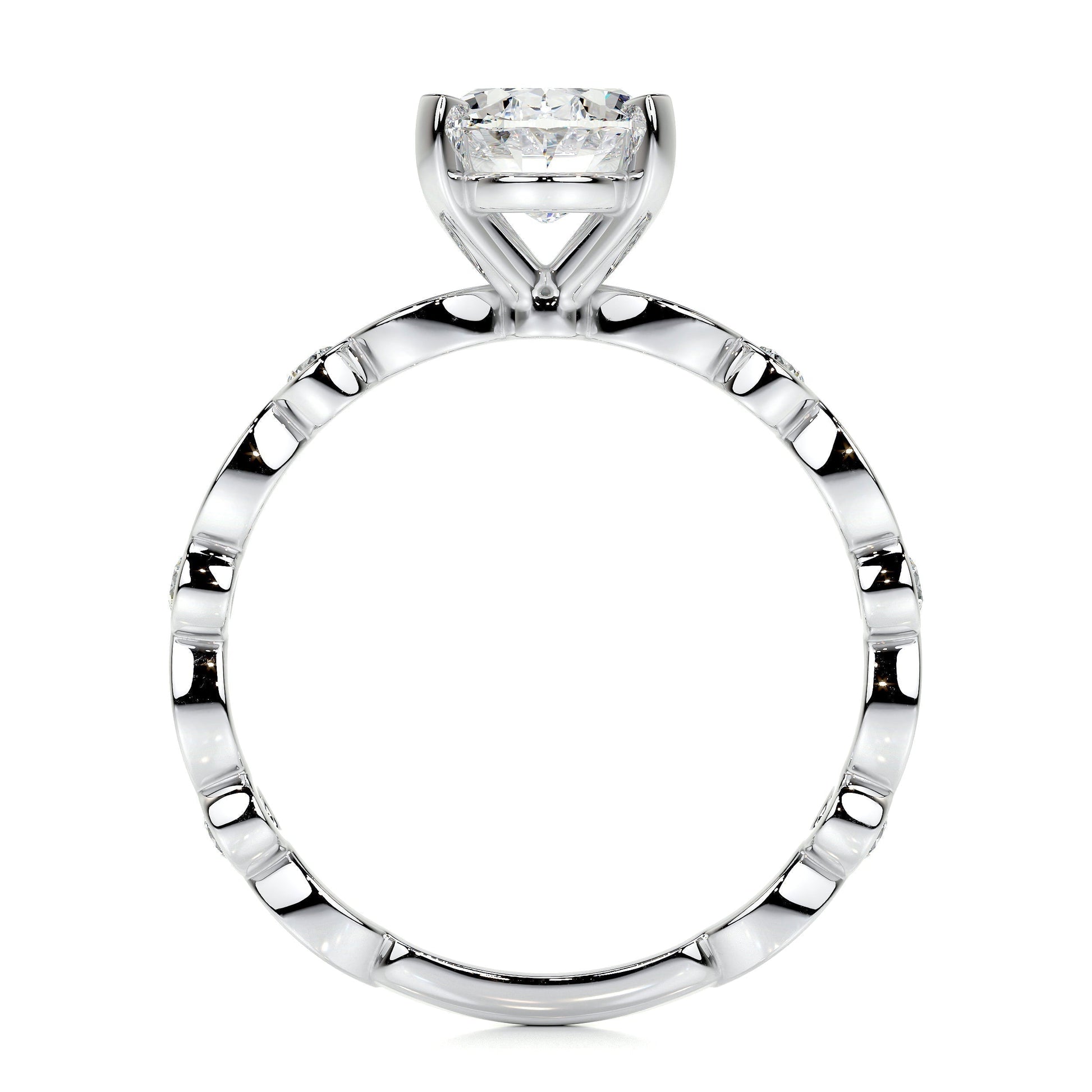2.0 CT Oval Solitaire CVD F/SI1 Diamond Engagement Ring 6