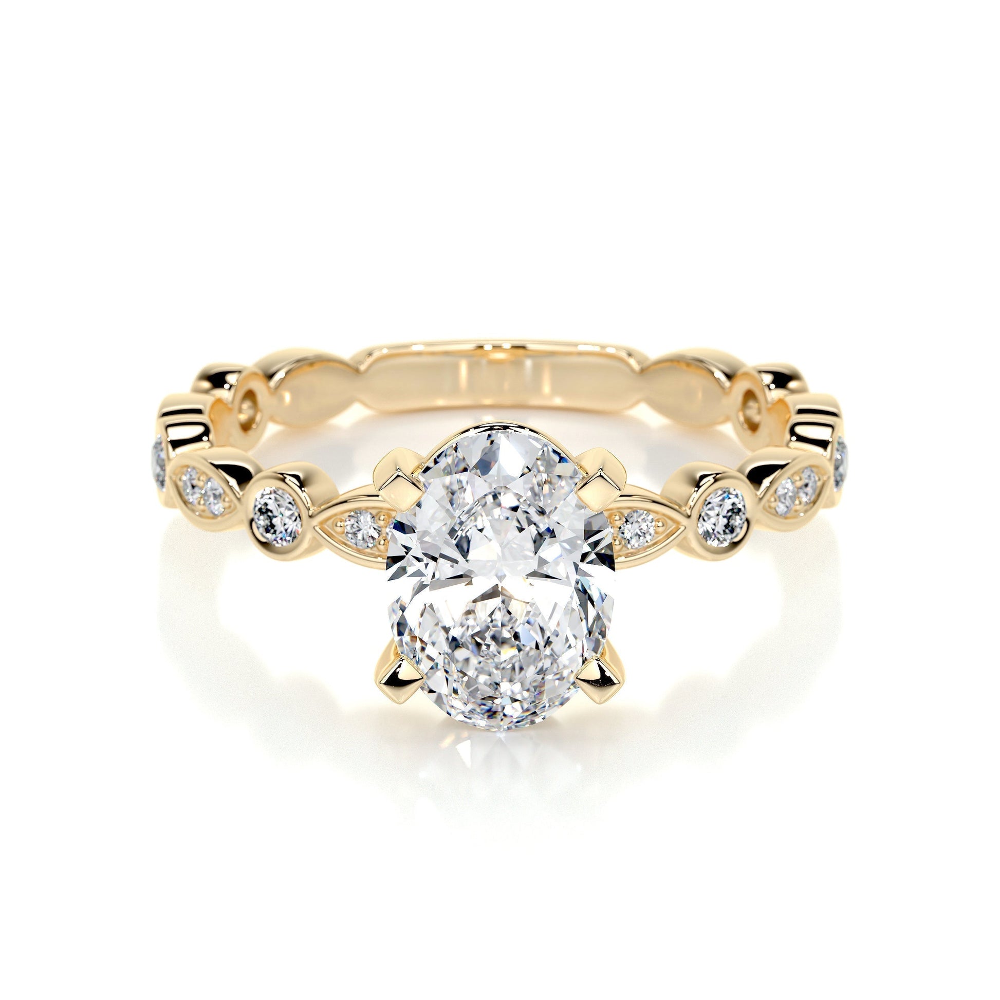 2.0 CT Oval Solitaire CVD F/SI1 Diamond Engagement Ring 7