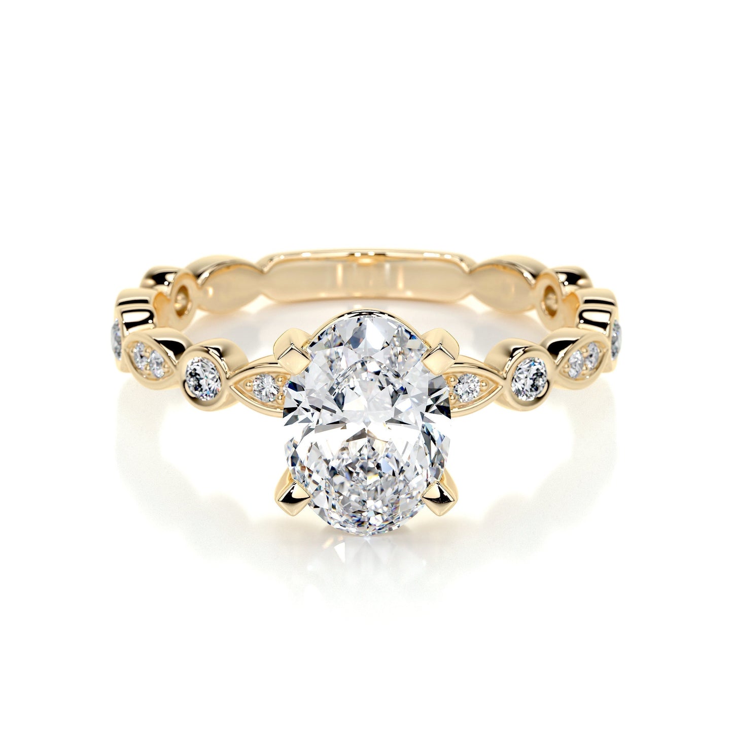 2.0 CT Oval Solitaire CVD F/SI1 Diamond Engagement Ring 7
