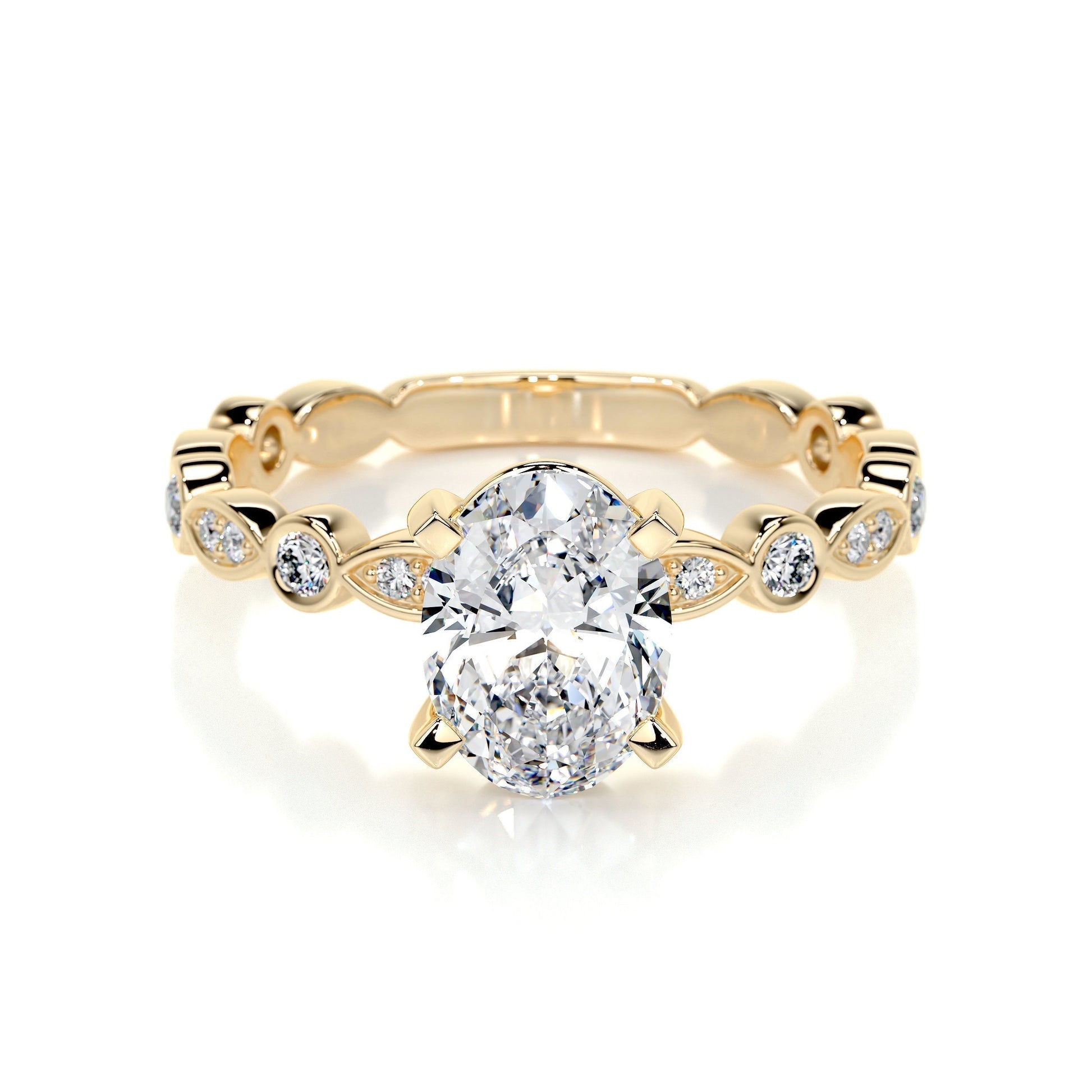 2.0 CT Oval Solitaire CVD F/SI1 Diamond Engagement Ring 7