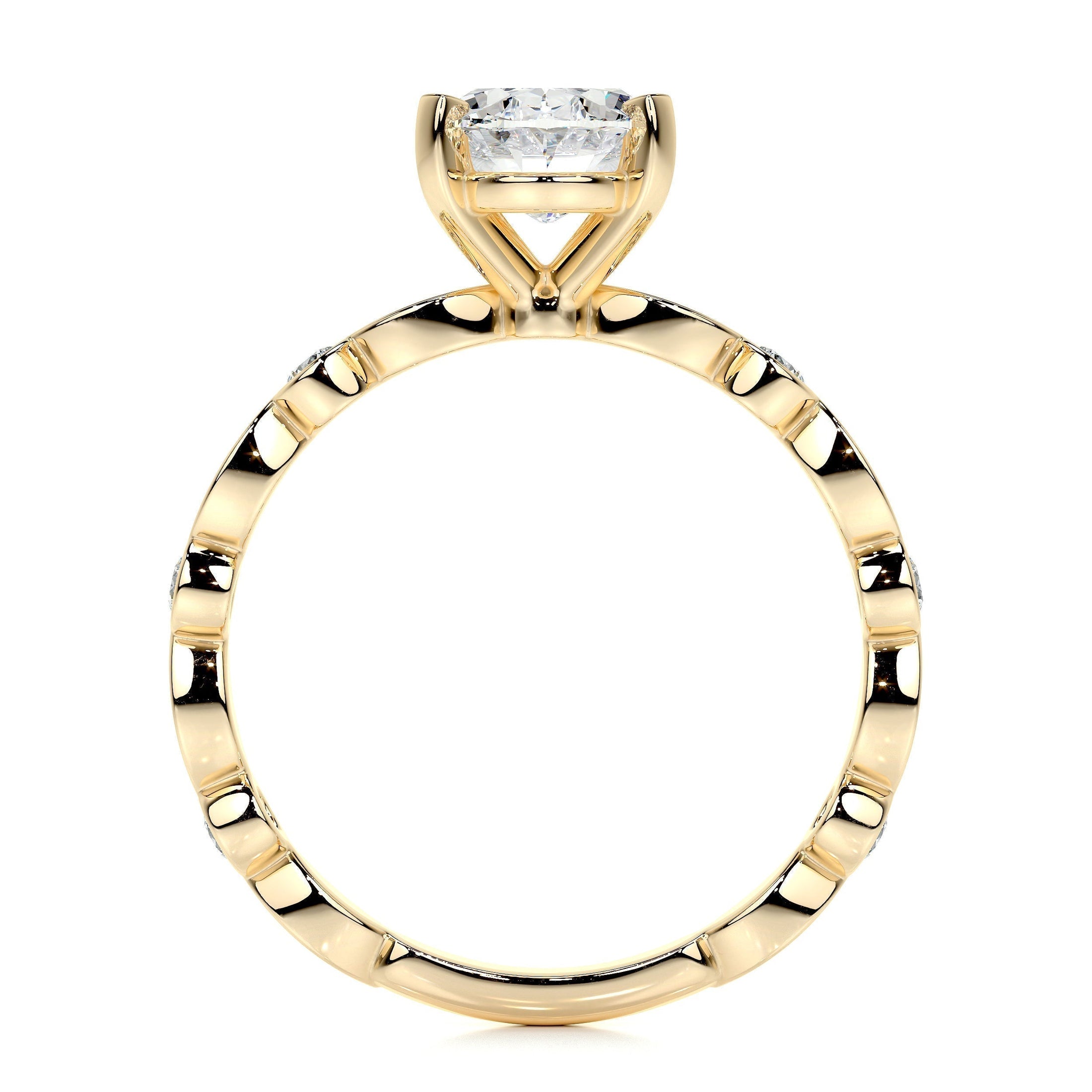 2.0 CT Oval Lab Grown Diamond Vintage-Inspired Ring in Gold