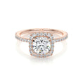 Load image into Gallery viewer, 1.0 TCW Cushion Cut Halo Lab Grown Diamond Ring
