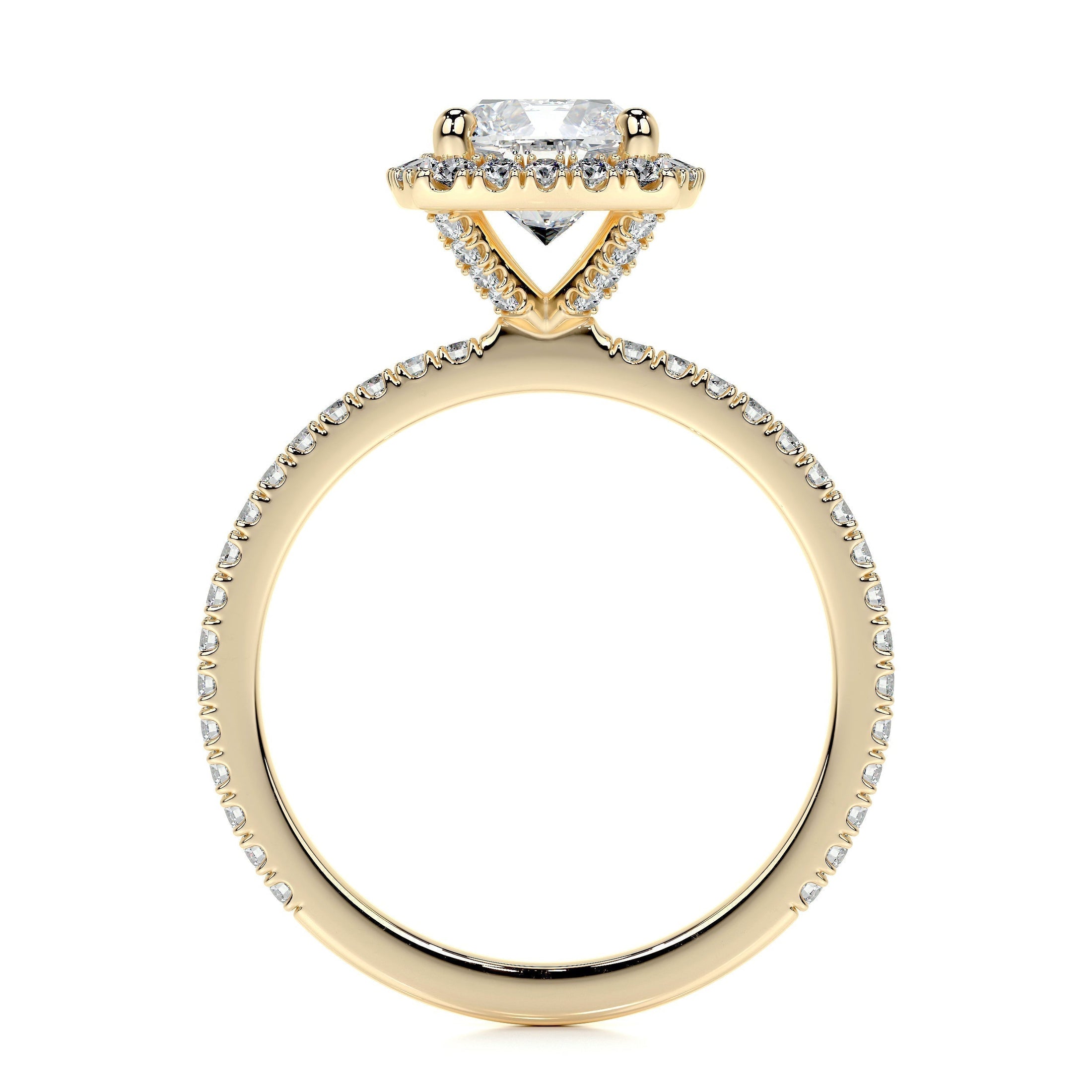 1.0 TCW Cushion Cut Halo Lab Grown Diamond Ring