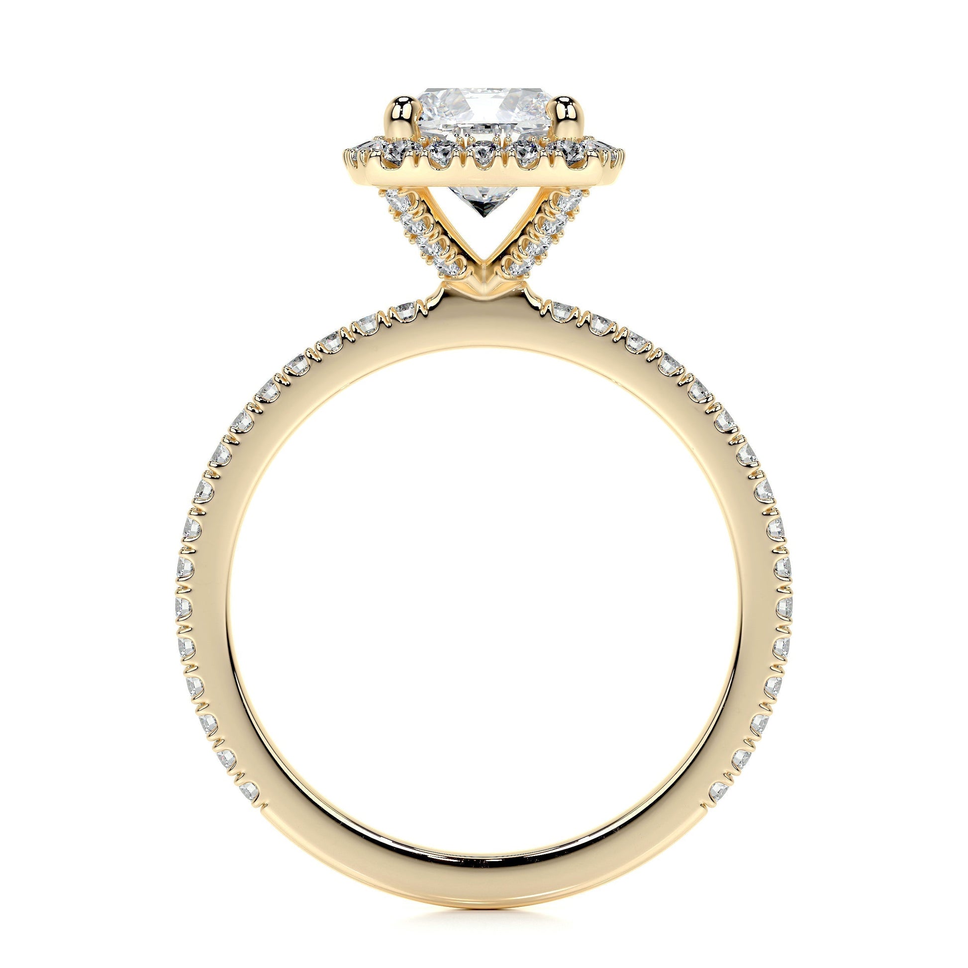 1.0 CT Cushion Halo CVD E/VS2 Diamond Engagement Ring 11