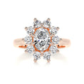 Load image into Gallery viewer, 1 ct Oval E- VS1 Diamond Halo Moissanite Engagement Ring
