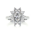 Load image into Gallery viewer, 1 ct Oval E- VS1 Diamond Halo Moissanite Engagement Ring
